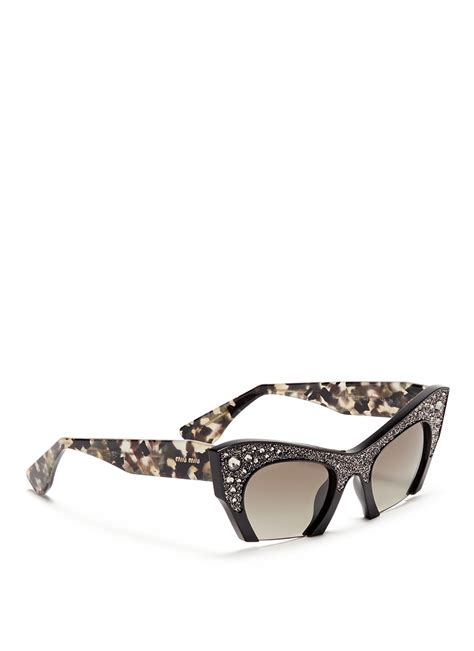 miu miu black rasoir acetate sunglasses|Miu Miu.